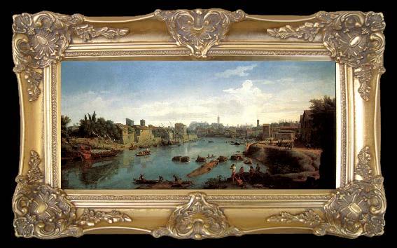 framed  WITTEL, Caspar Andriaans van Rome, the Tiber near the Porto di Ripa Grande, TA216
